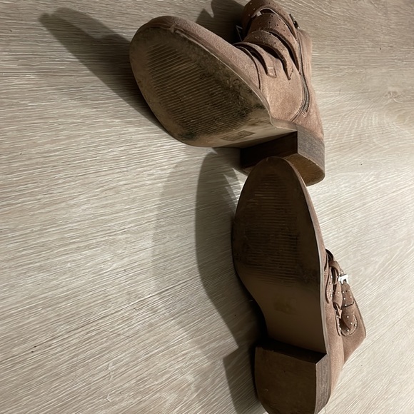 Black Suede Studio Booties with buckles. - Picture 3 of 6